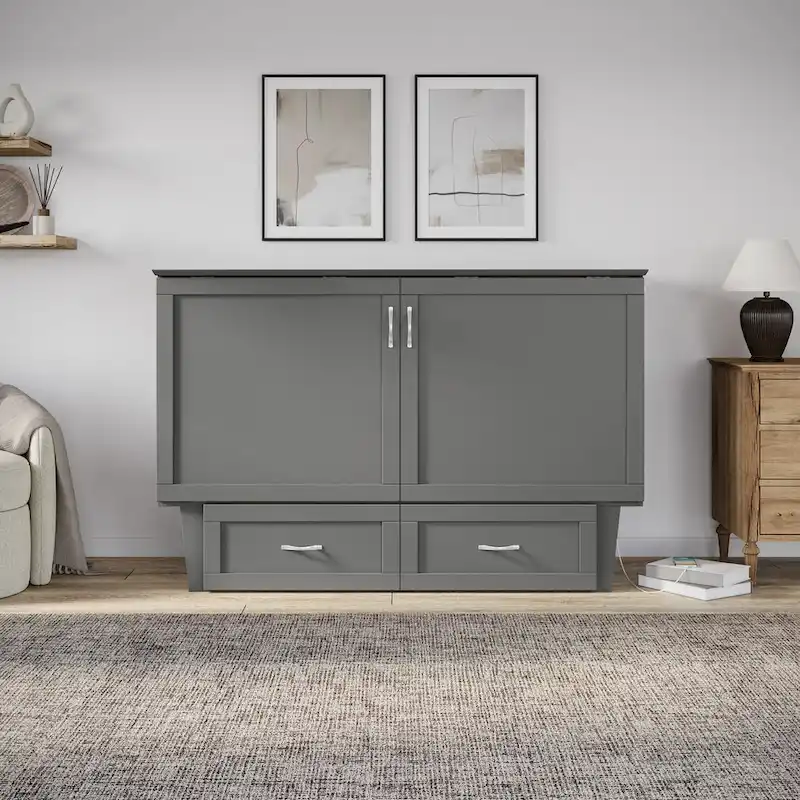 Chelsea Queen Murphy Bed Chest with Mattress