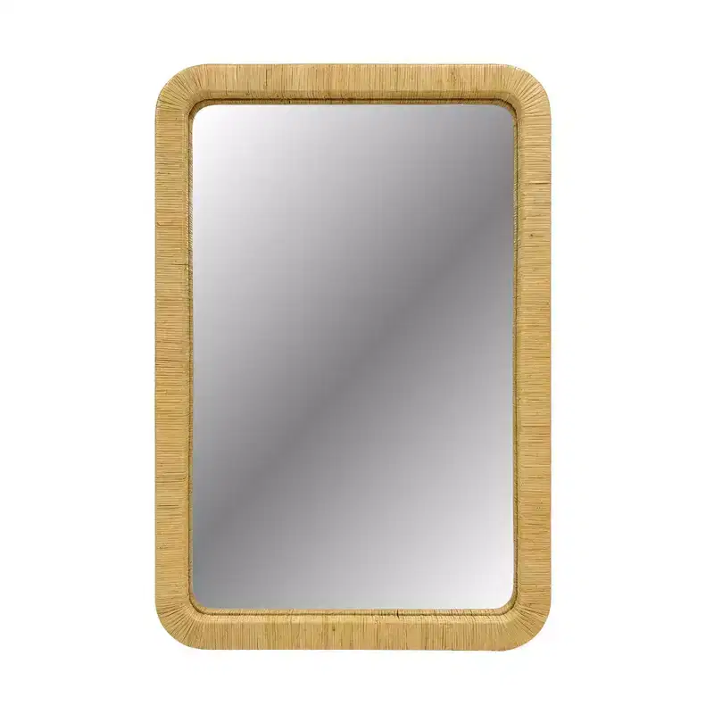 Natural Rattan Rectangle Wall Mirror