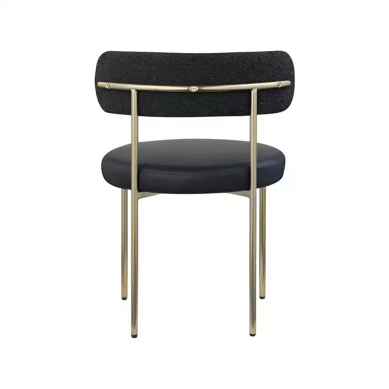 Meridian Furniture,Beacon Vegan Leather and Boucle Fabric Dining Chair, Set of 2
