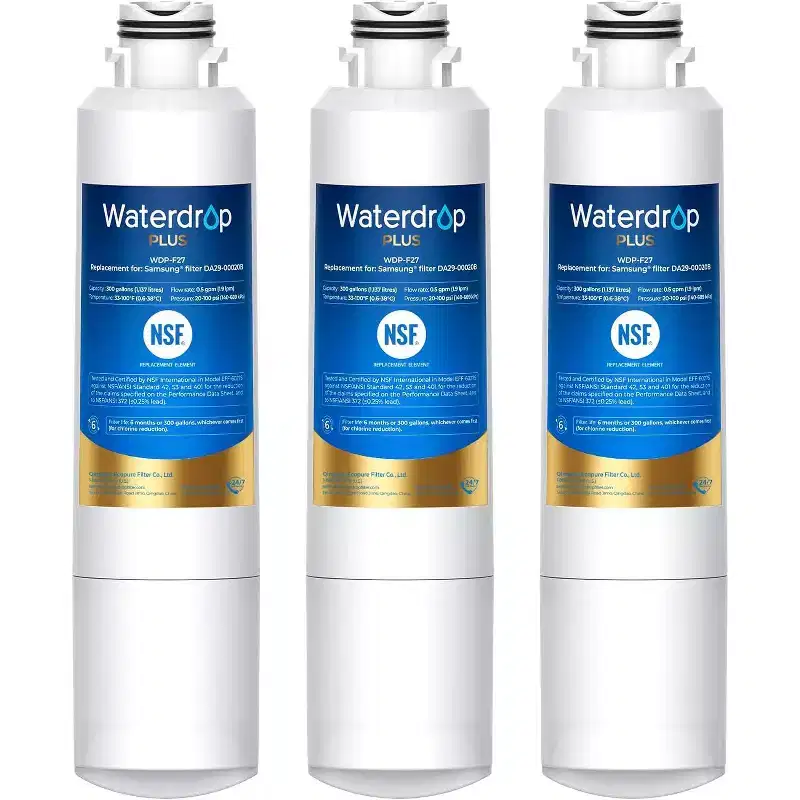 Waterdrop Plus DA29-00020B NSF 401 Certified Refrigerator Water Filter, Replacement for Samsung Water Filter HAF-CIN/EXP, HAF-CIN,3 Filters
