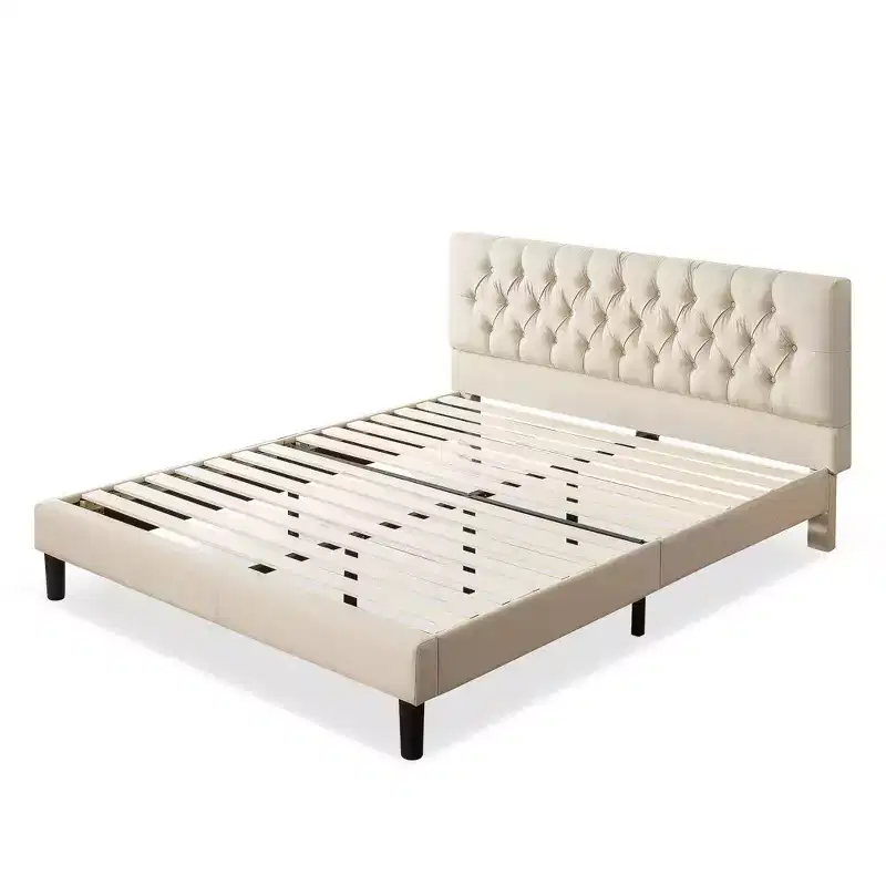Upholstered Platform Bed Frame No Box Spring