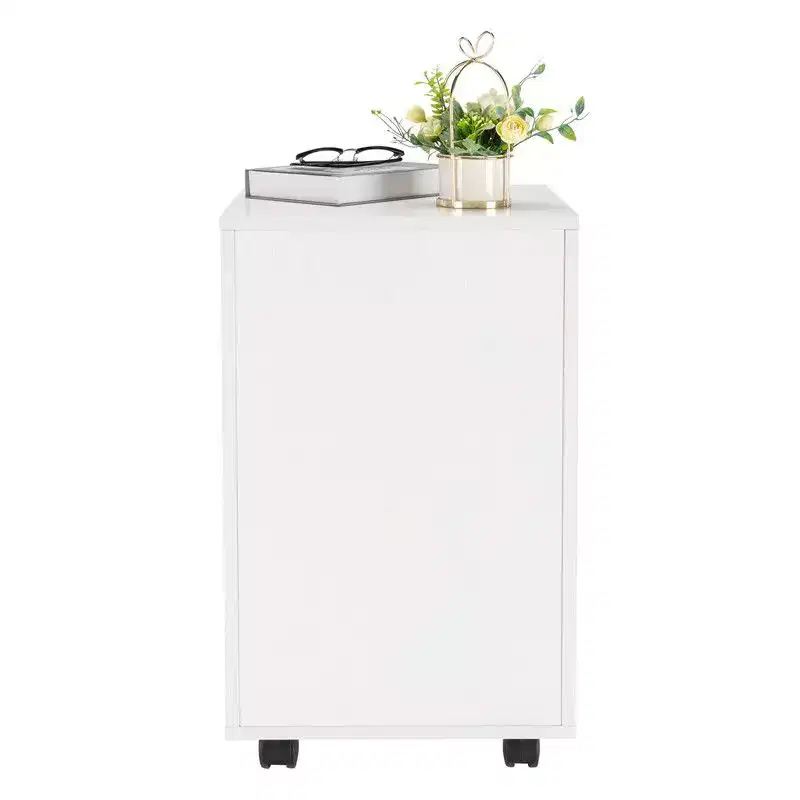 Karl Home 3-Drawer White MDF 19.69in. W Vertical File Cabinet