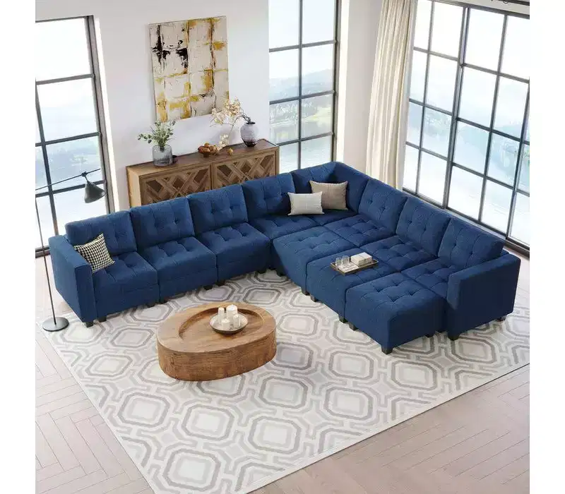 Belffin Modular Weave Sofa with Storage Seat and Ottoman (9 Seats + 11 Sides)