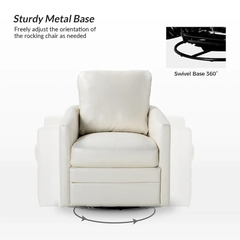 Navy/Turquoise/Green/Camel/Brown/Black/Ivory/Grey Faux Leather Swivel Barrel Accent Chair — 1-Seat