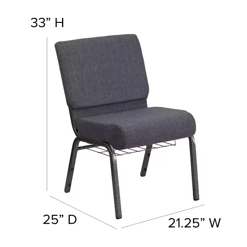 Flash Furniture HERCULES Series 21''W Church Chair with Book Rack