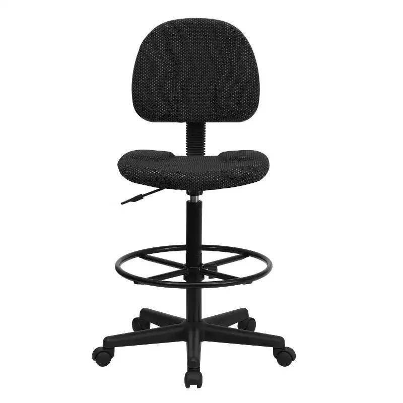 Adjustable Drafting Chair – Two Cylinder Heights, Mid-Back, Upholstered, 250 lb Capacity