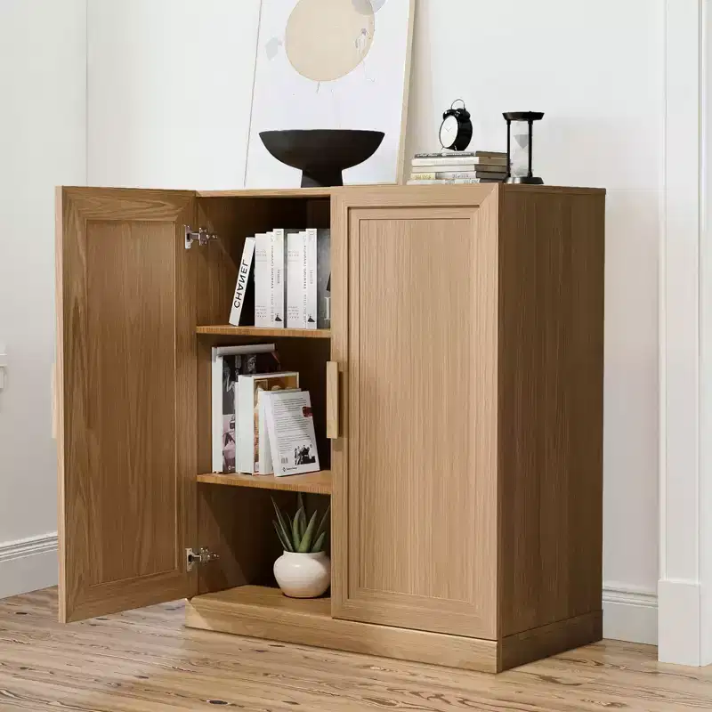 Adam Black Wood Grain Storage Cabinet (36x31x16)