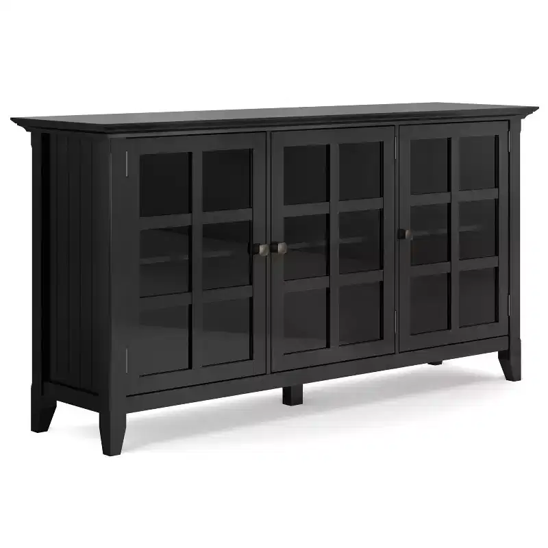In H and 62 in.W Wood Utility Storage Cabinets with 3 -Doors and 3 Shelves