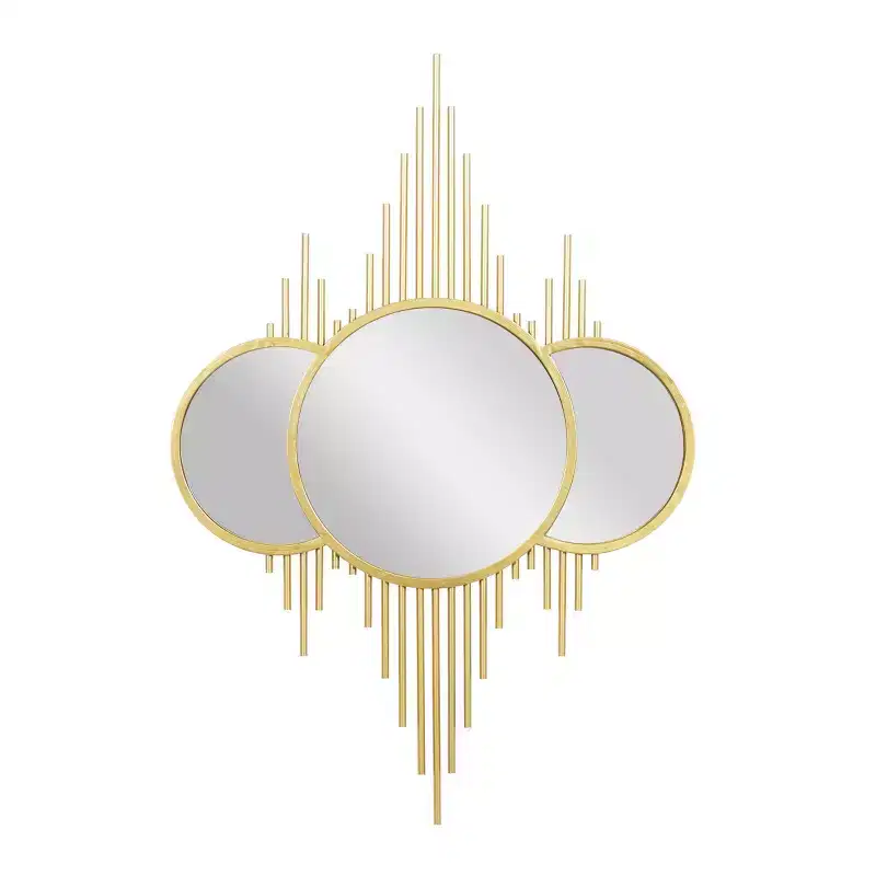 Round Gold Iron Wall Mirror, 39