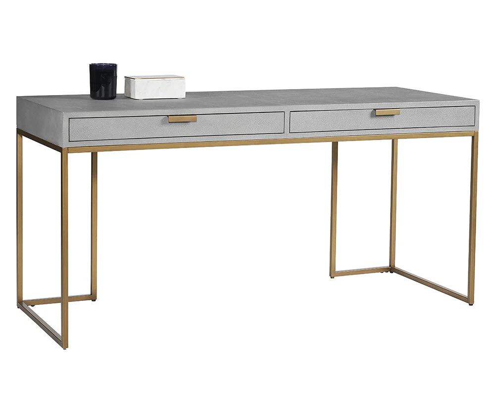 Modern Leather Desk with Storage - Office