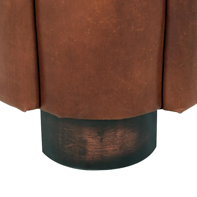 Top Grain Leather Armchair in Brown, W27.5xD30xH27