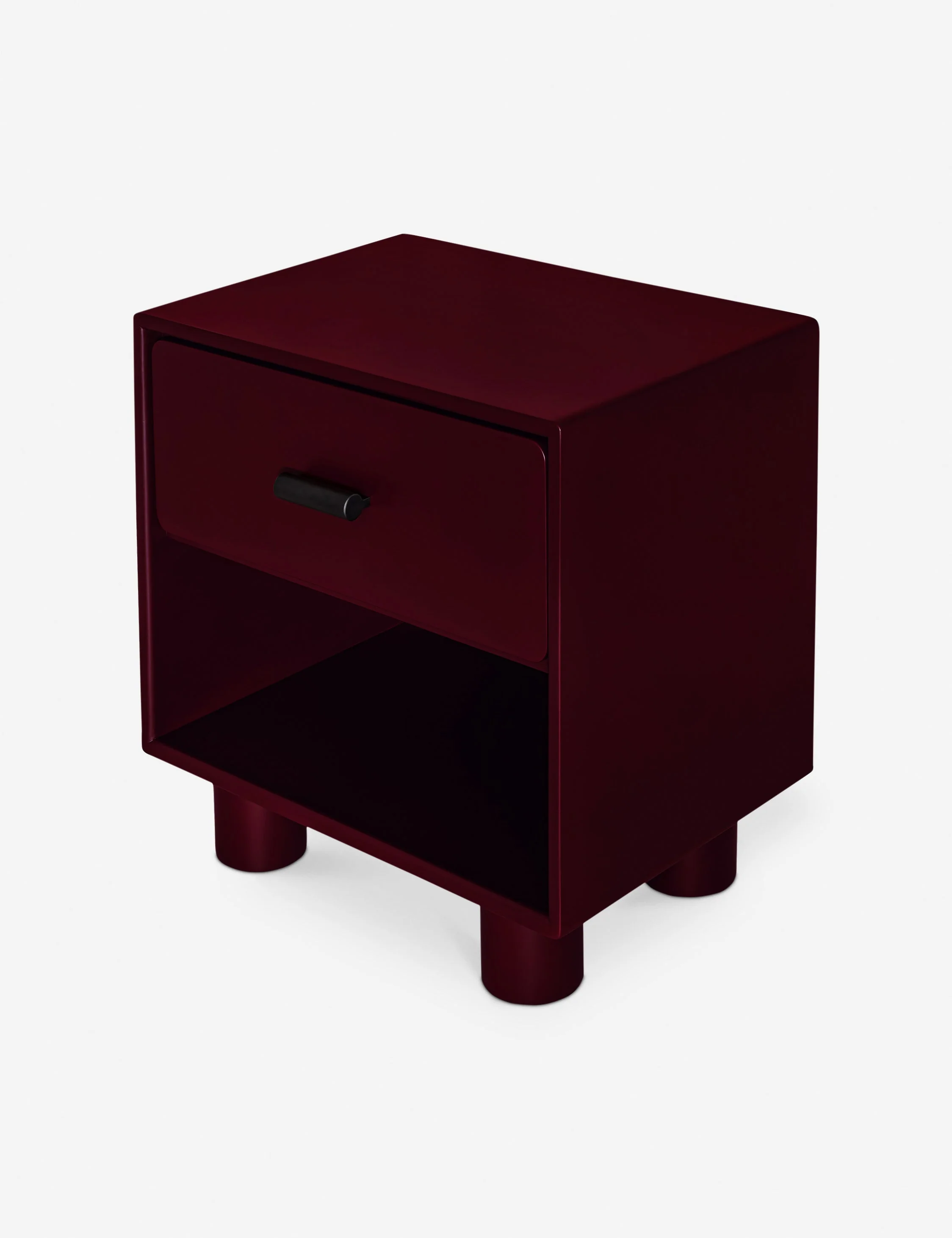 Nightstand - The nightstand brings bold color to clean lines for streamlined bedroom