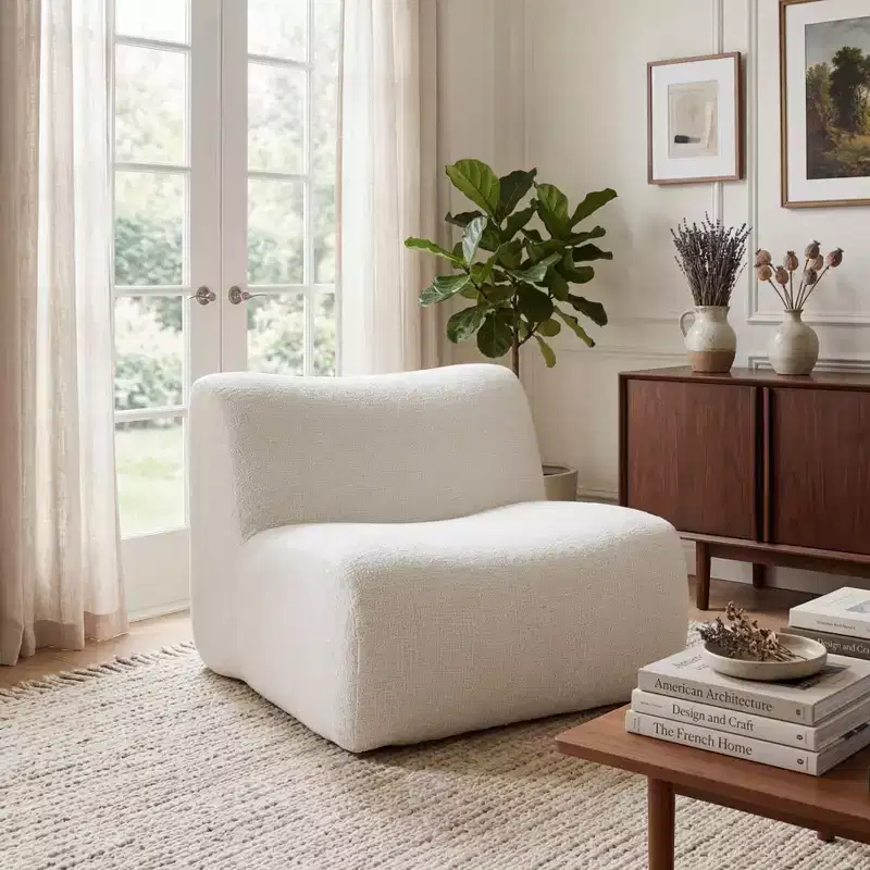 Christopher Knight Home Crinti Modern Modular Armless Accent Chair with Foam Cushion
