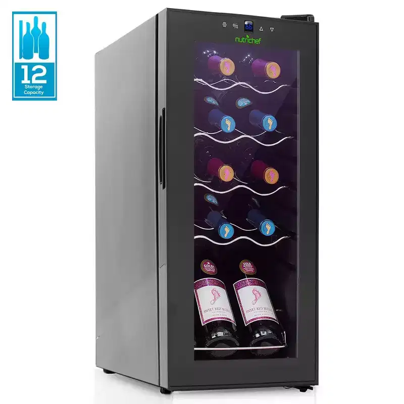 Mini Wine Fridge for Perfect Storage with Digital Control, Compact Design, 12-Bottle Capacity