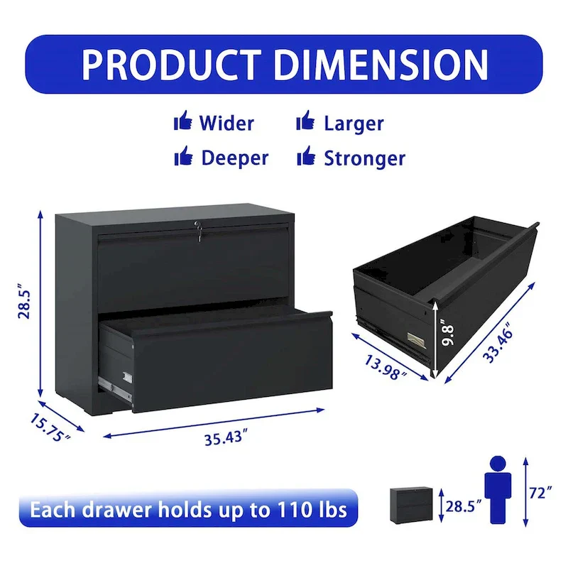 Lateral File Cabinet 2 Drawer