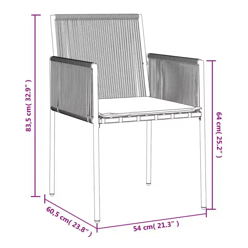 vidaXL Garden Chair Set of 6 PE rattan Standard Durable
