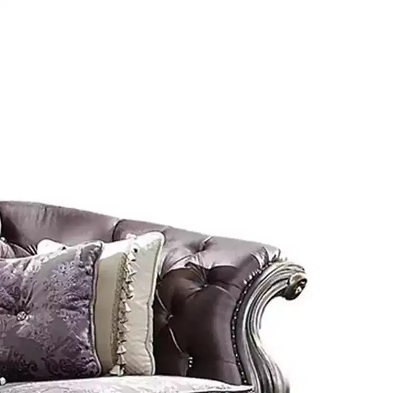 76" Versailles Sofa Velvet and Antique Platinum - Acme Furniture