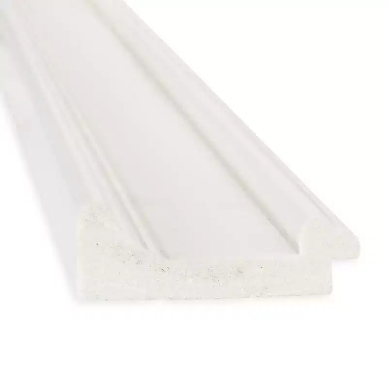 24" x 30" Non-Beveled Ridge White Wall Mirror - : Modern Rectangle, Polystyrene Frame, Includes Mounting Hardware