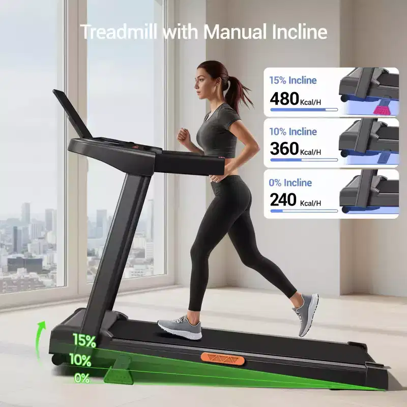 15% Incline 4-in-1 Walking Pad Treadmill, Foldable Under Desk Treadmill for Home & Office, Quiet 2.5 HP Motor (3)