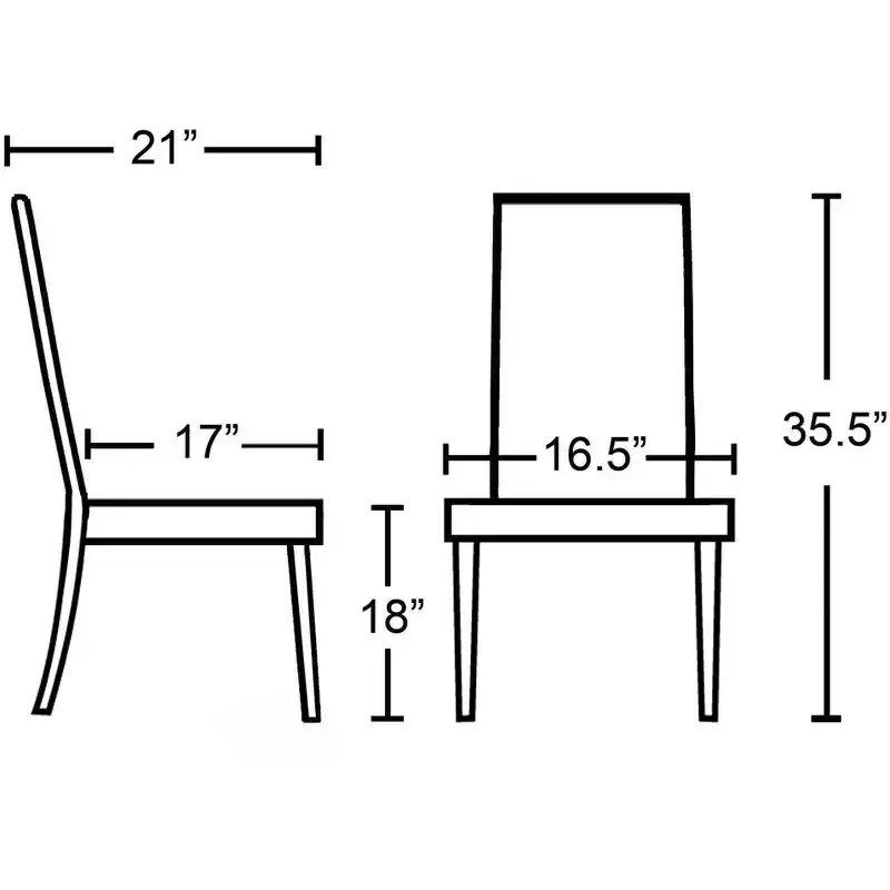 Parsons Dining Chair Set of 2 Faux Leather Solid Wood Espresso Legs Brown Urban Style