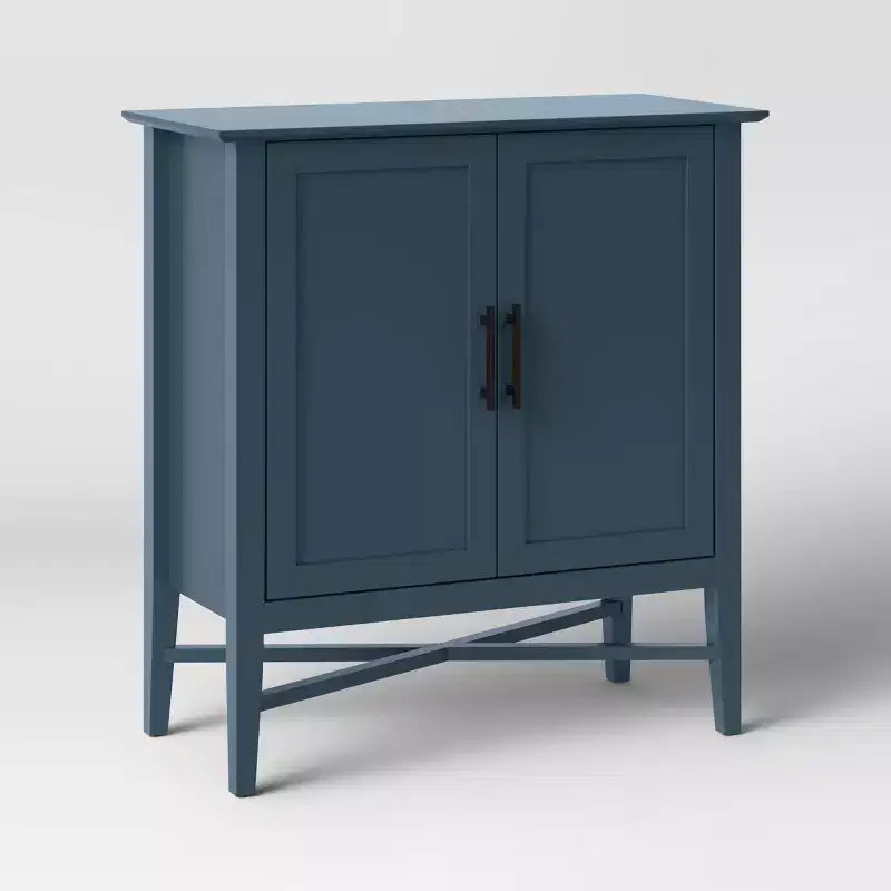 Elloree Storage Cabinet Navy - Threshold™: Home Office Organizer with Divided Interior, Pine Frame