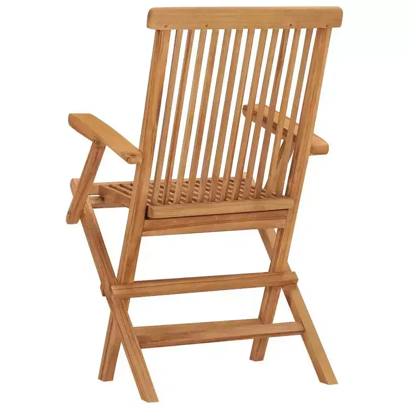vidaXL Garden Chair Set of 4 Teak Teak wood Standard Foldable