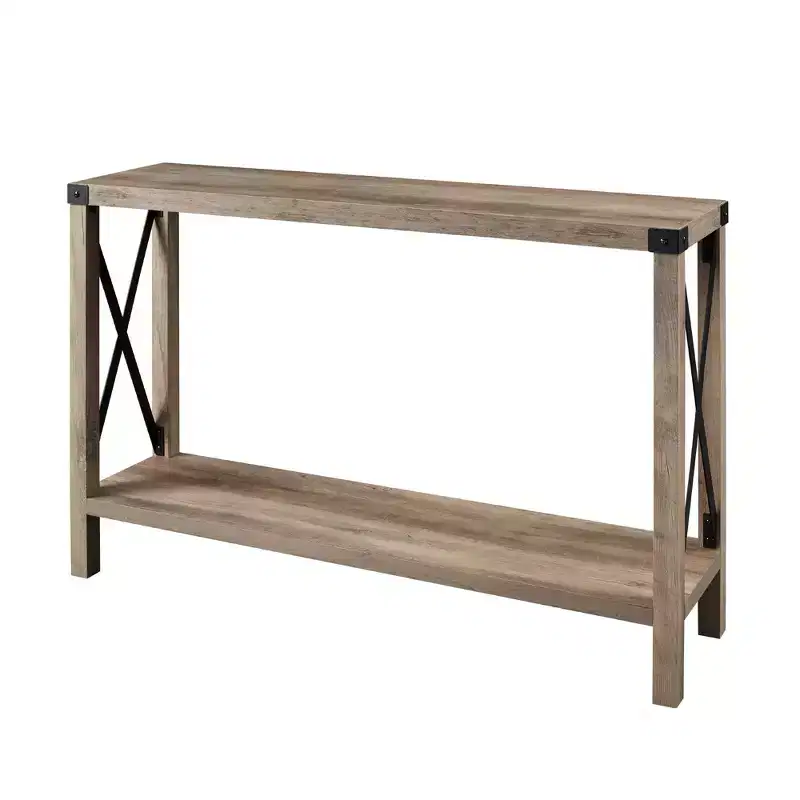 Sophie Rustic Industrial X Frame Entry Table - Saracina Home