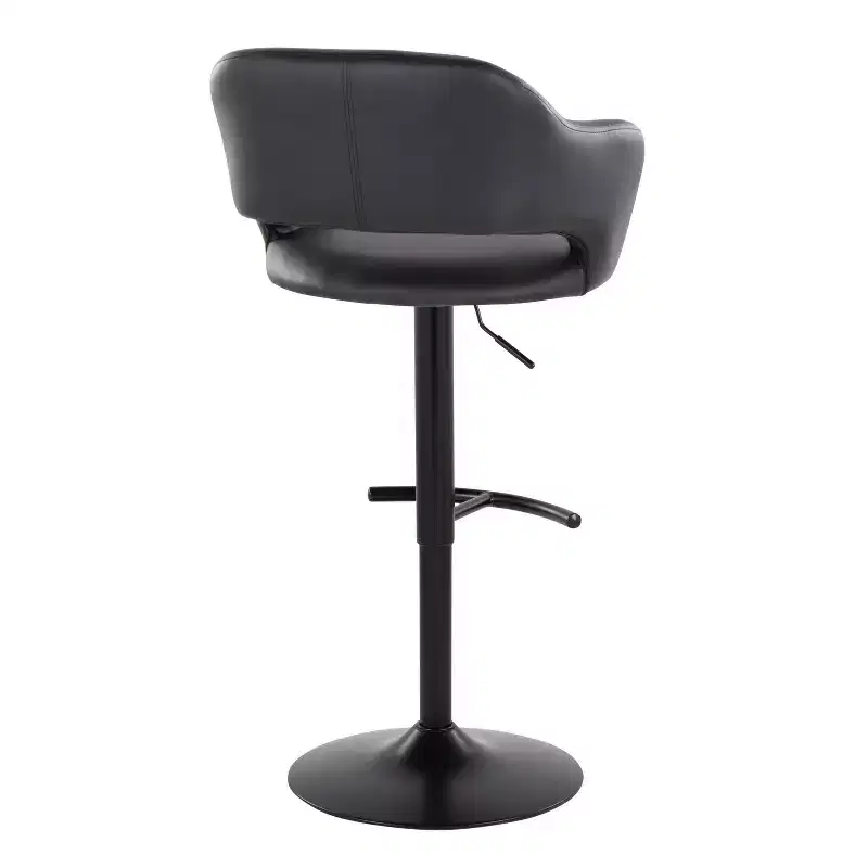LumiSource Set of 2 Margarite Adjustable Barstools Black PU