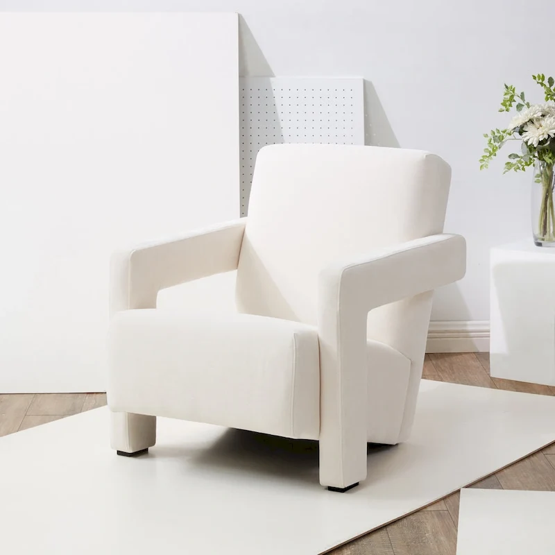 SAFAVIEH Couture Joffrette Modern Velvet Accent Chair - 27 In. W x 35 In. D x 30 In. H - 27Wx35Dx30H