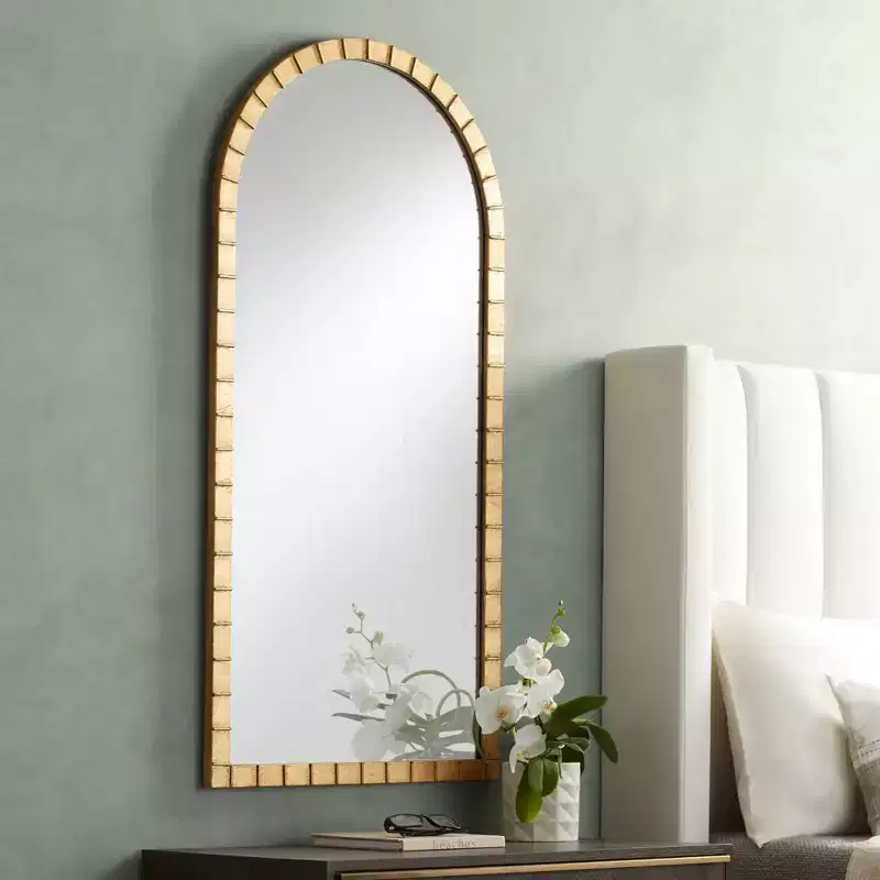 Uttermost Portina Matte Gold 24 x 48 Arched Wall Mirror