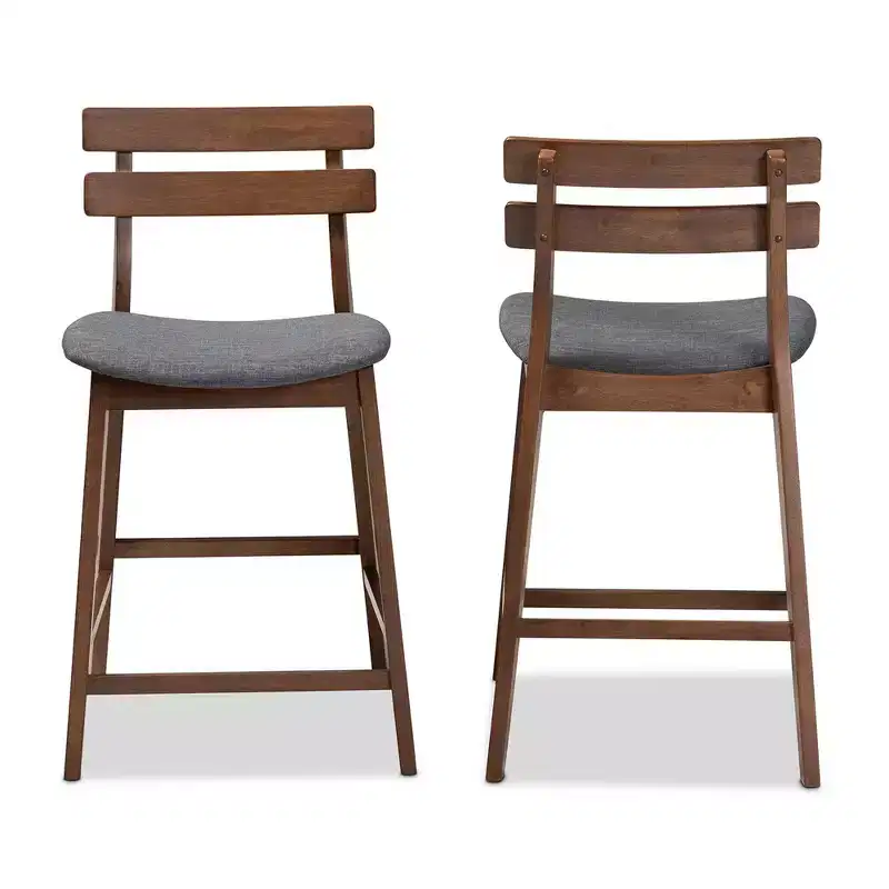 Set of 2 Larine Wood Counter Height Barstools - Baxton Studio