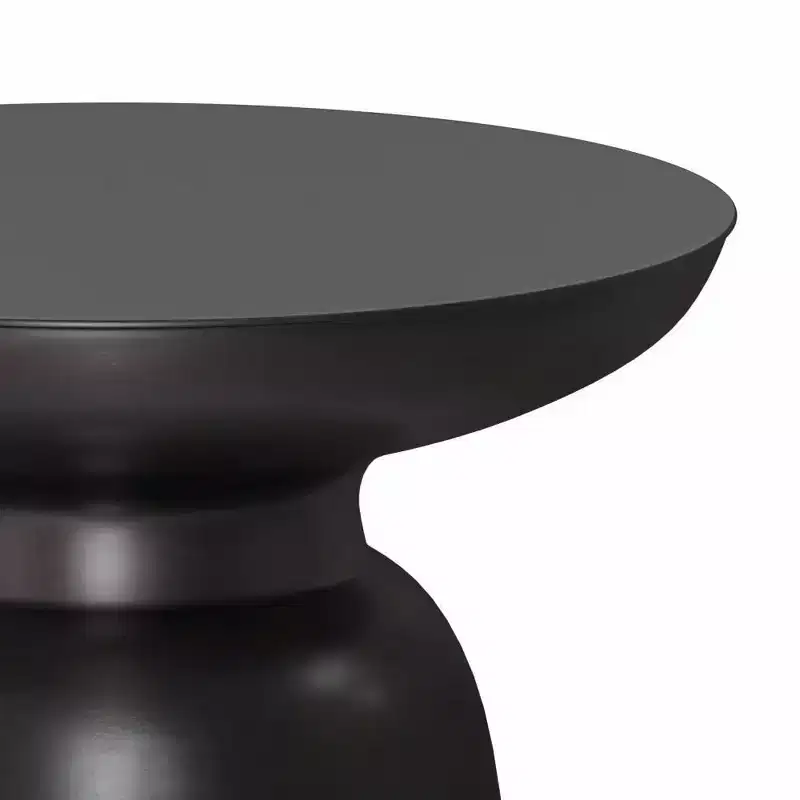 Round Metal Accent Side Table – Silver / Gold / Antique Copper / Gold-Black Ombré – 1 Piece