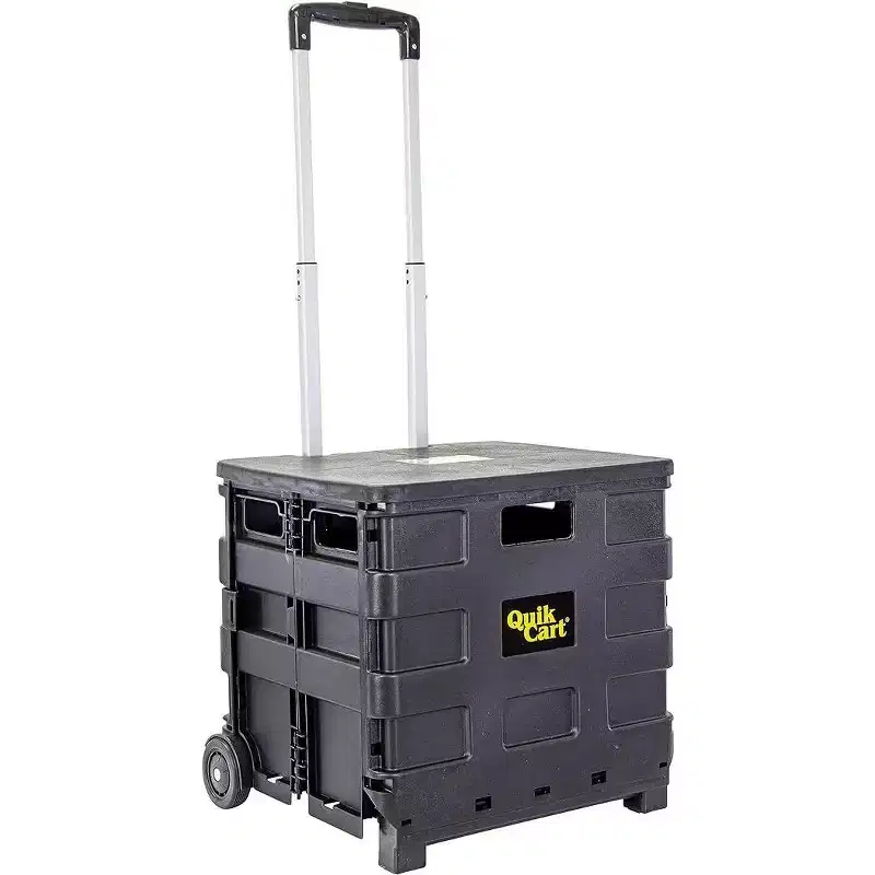 Quik Cart Sport Collapsible Rolling Wheels Crate For Teachers - 80 lbs Capacity