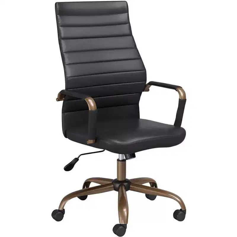 Studio 55D Primero Vintage Black Faux Leather Adjustable Office Chair