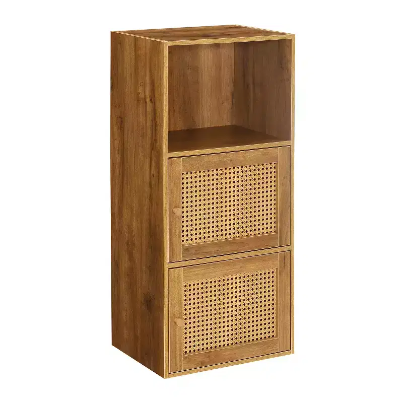 HomeStock 35.25 in H and 16.5 in.W Particle Board Utility Storage Cabinets with 2 -Doors and 2 Shelves