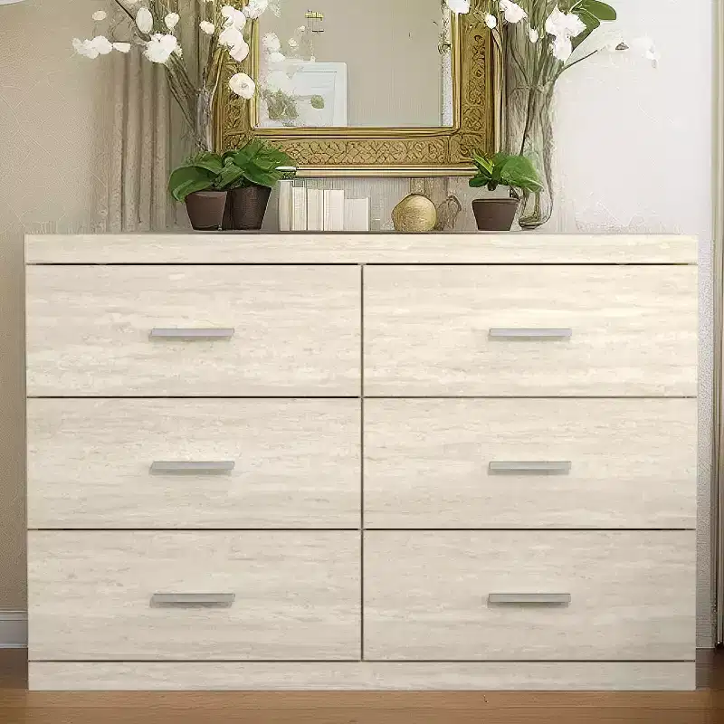 Galano Carmelo 6 Drawer Dresser (Interlock) - Travertine