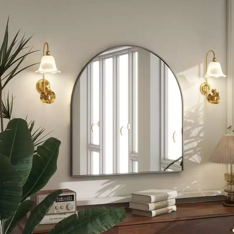 BEAUTYPEAK Rectangle With Rounded Top Decorative Wall Mirrors