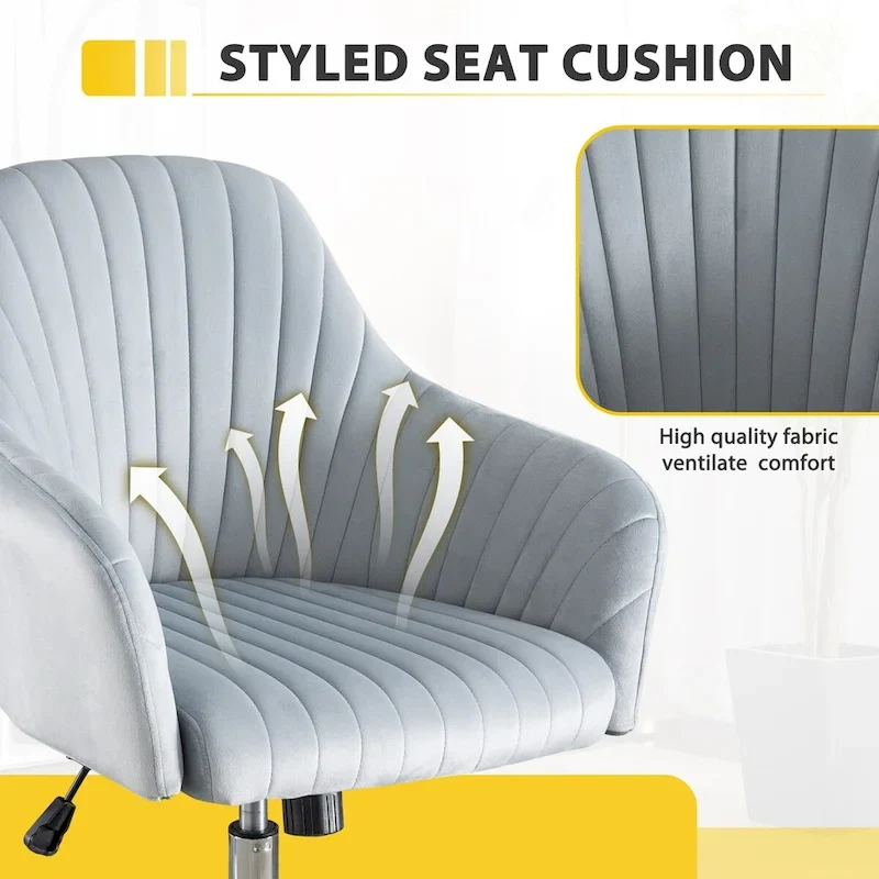 Home Office Leisure Chair with Adjustable Height and Casters