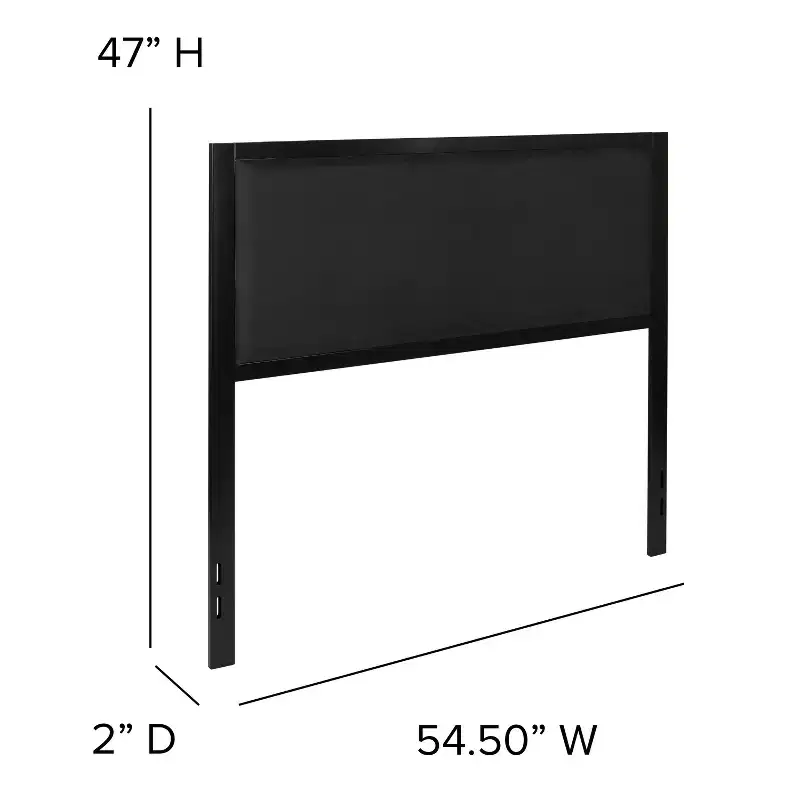 Emma and Oliver Metal Headboard - Fabric Upholstery Fits Standard Bed Frames