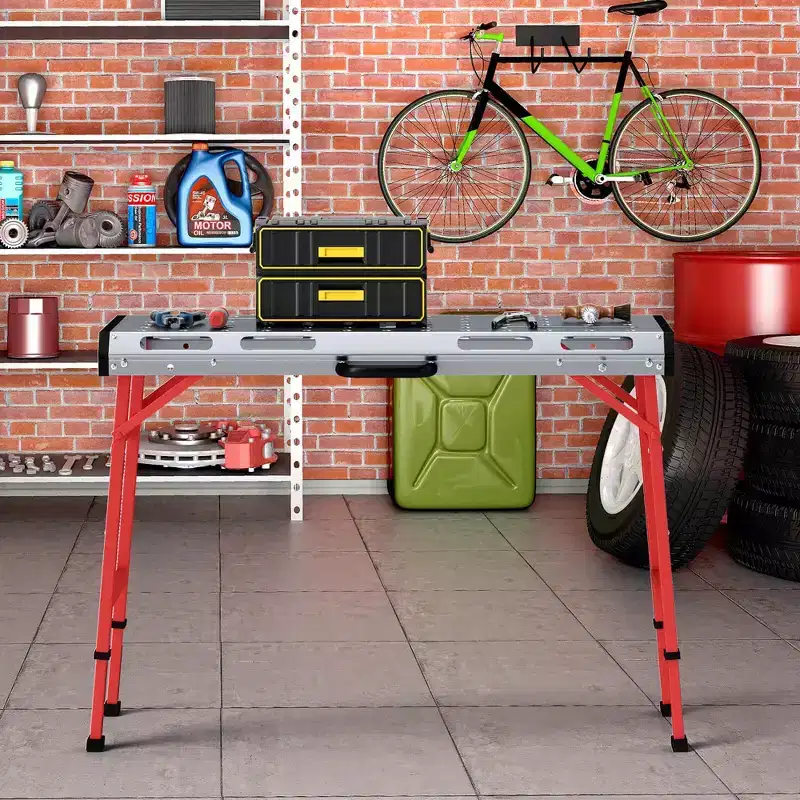 Costway Welding Table 42 x 21 with Adjustable Height 2 Bar Clamps and Carrying Handle