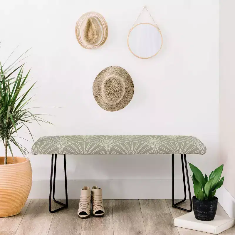 Iveta Abolina Scallop Fan Sage Bench - Deny Designs