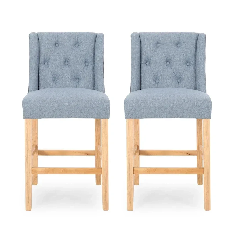 Landria Button-tufted Wingback Counter Stools (Set of 2) by Christopher Knight Home