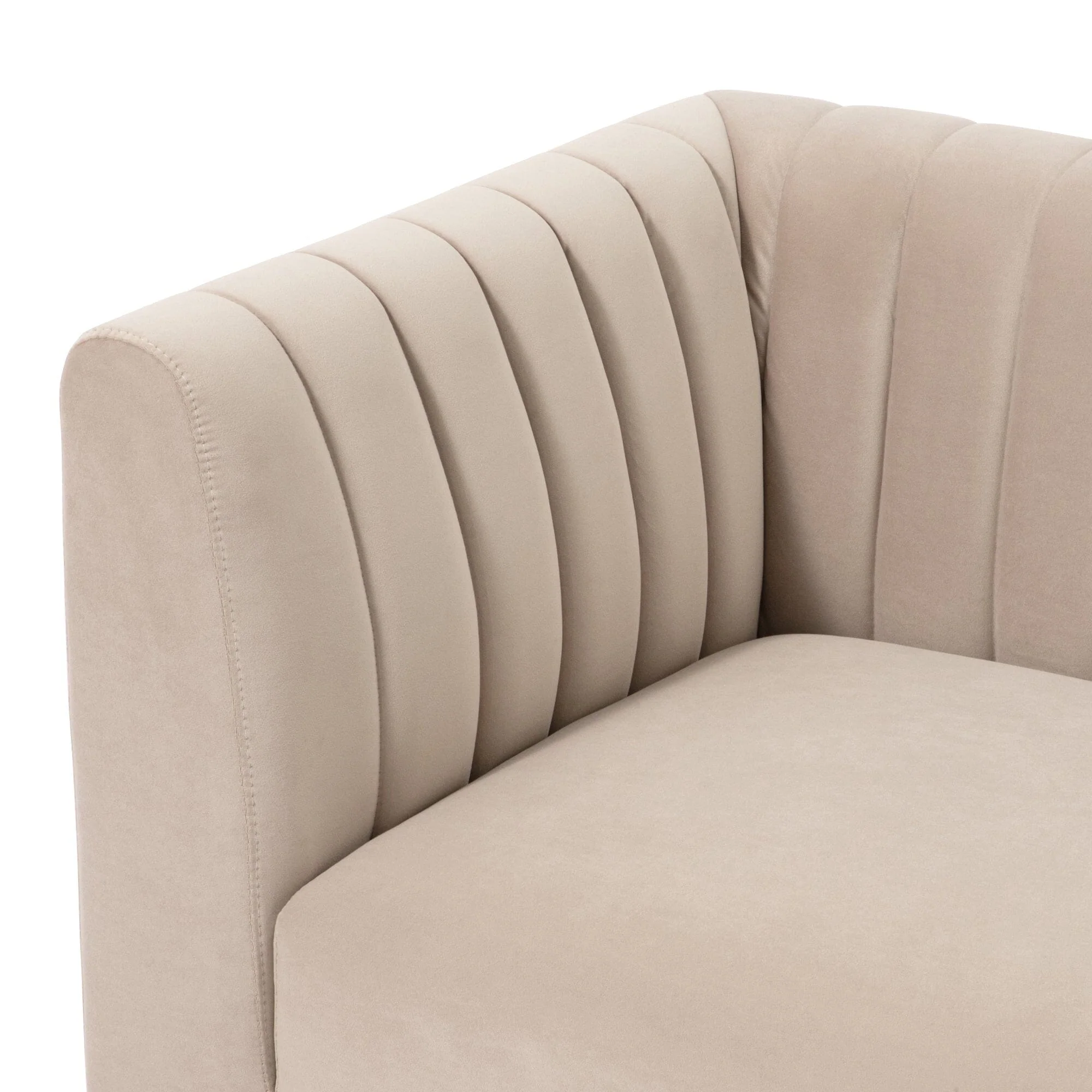 Beige 2-Seater Fabric Sofa