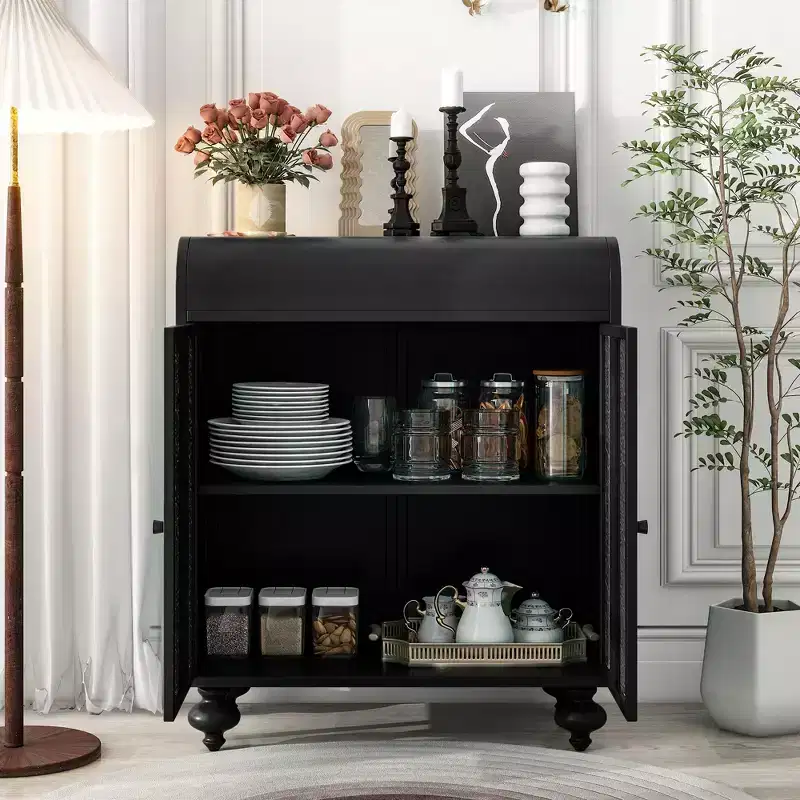 Art Accent Cabinet with 2 Doors, Distressed Decorative Sideboard Buffet Cabinet