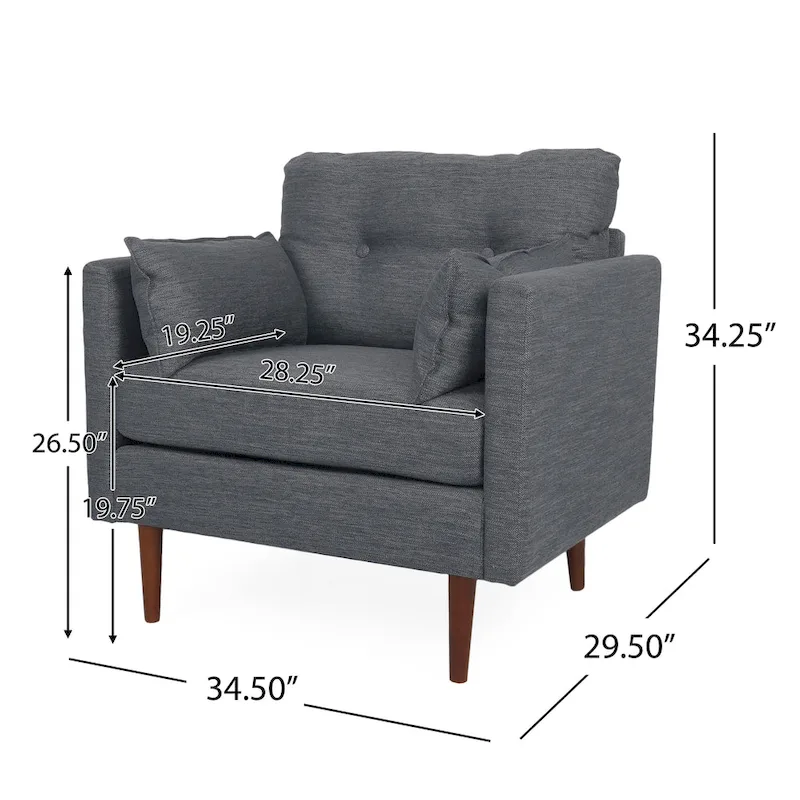 Symonds Tufted Club Chair with Accent Pillows by Christopher Knight Home