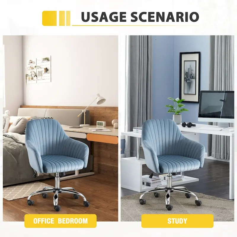 Home Office Leisure Chair with Adjustable Height and Casters