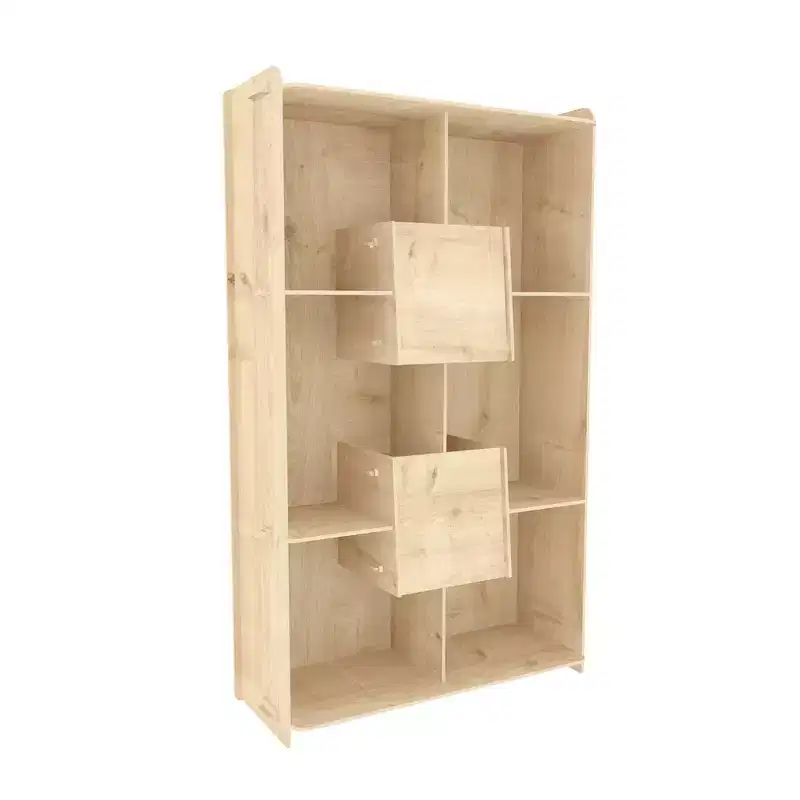 6-Shelf Bookcase with Cabinet Storage