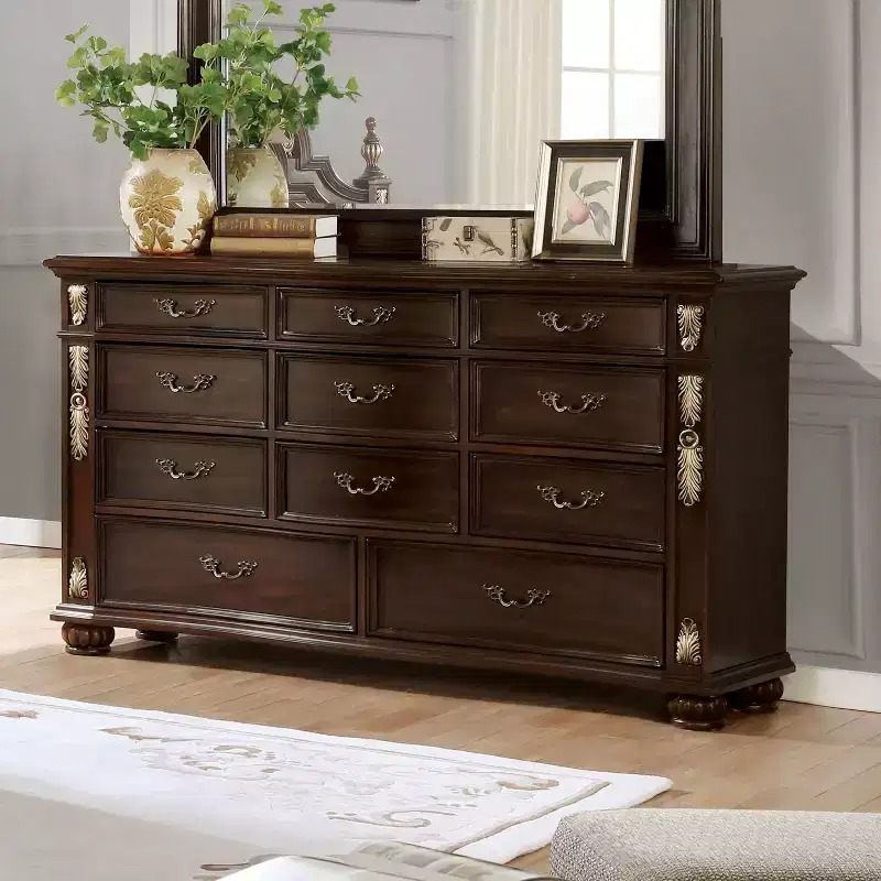 Mullberry 11 Drawer Dresser Brown Cherry