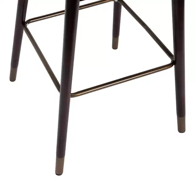 Emma and Oliver Upholstered Bar Height Dining Stool with Wood Frame - Set of 2