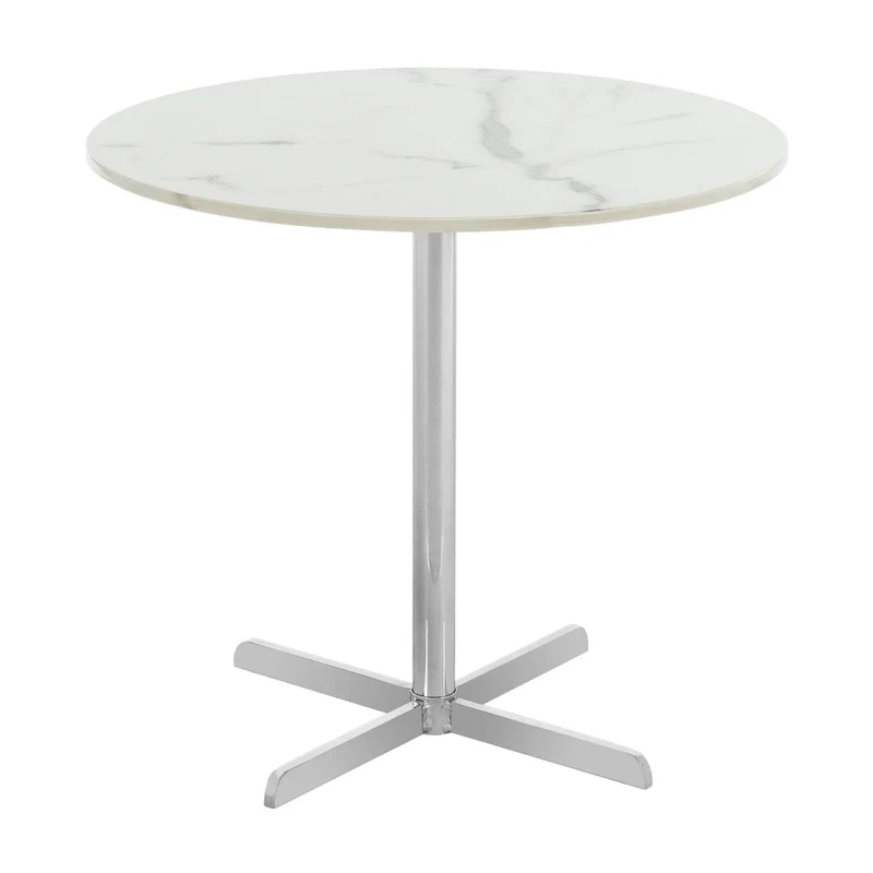 SAFAVIEH Peggy White/ Brass Round Side Table - 19.6 x 19.6 x 17.8 - 20Wx20Dx18H